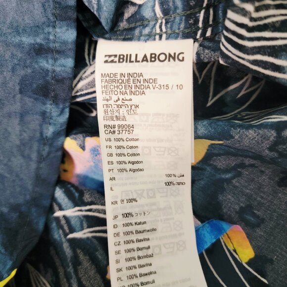 Billabong Boys Youth Sz XL Short Sleeve Button Down Hawaiian Tropical Shirt EUC - Picture 9 of 9